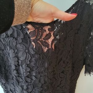XL M.S.L.G/ NWT BLACK MIDI DRESS WITH LACEY DETAILS PERFECT FOR THE HOLIDAYS!!